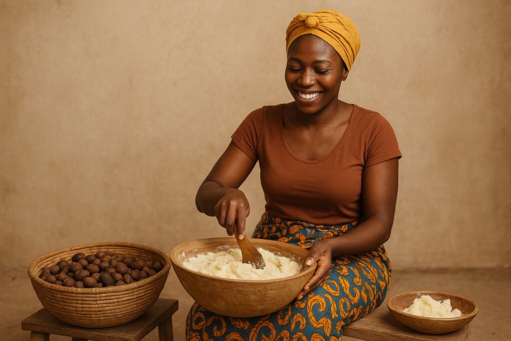 african woman shea butter ai generated